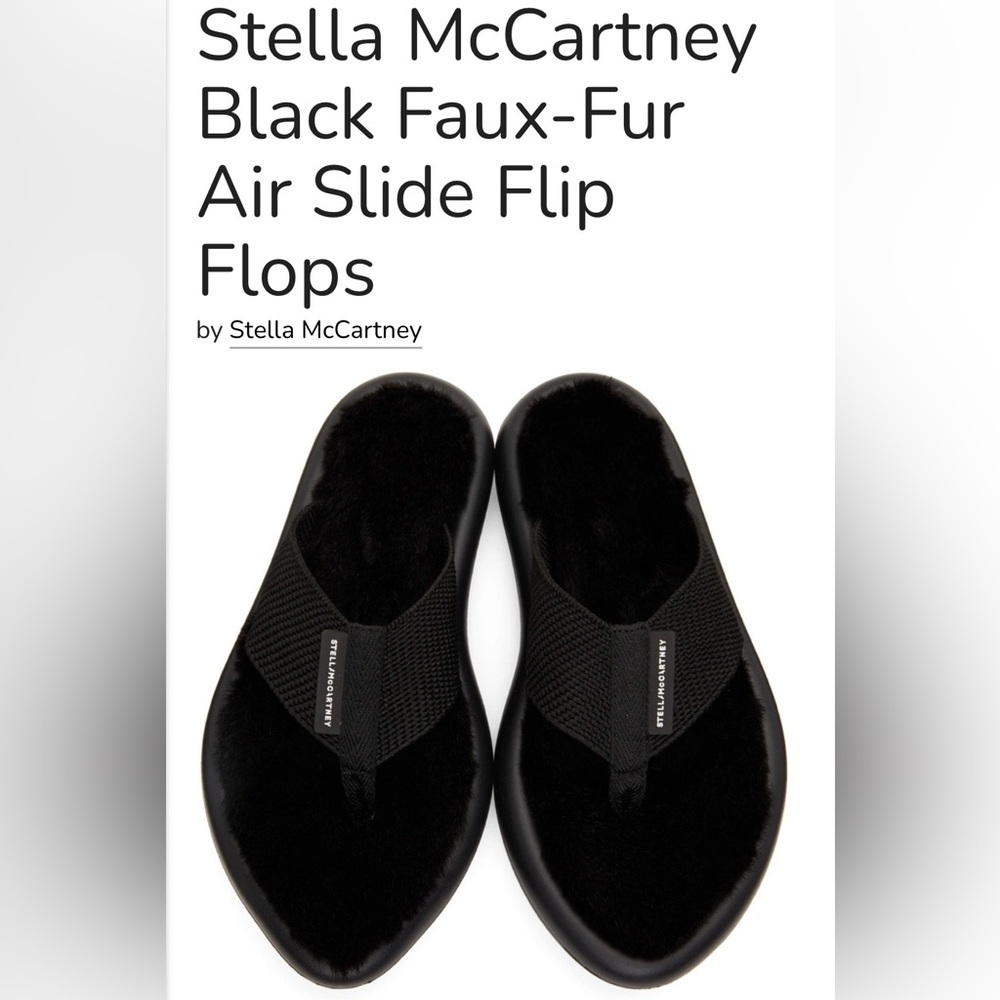 NWT Stella McCartney Black Air Slide Thong Sandals